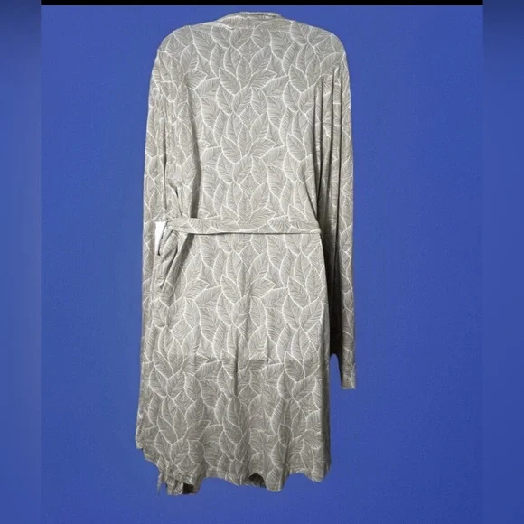 Cariloha Robe Womens Size L/XL Floral Tropical Soft Bamboo Blend Stretch Belted - Picture 6 of 9